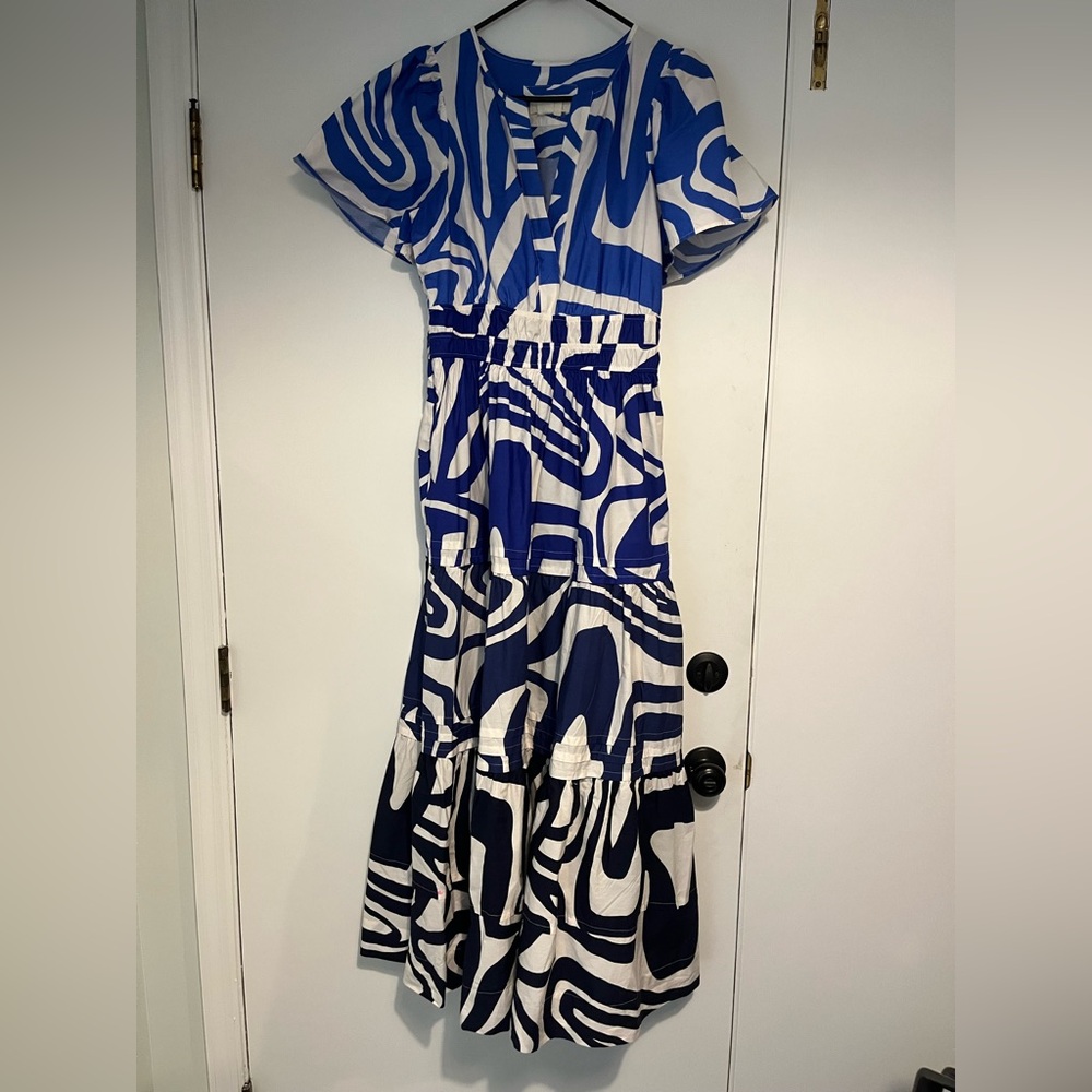 Anthropology Dress - Medium- Blue hombre stripes